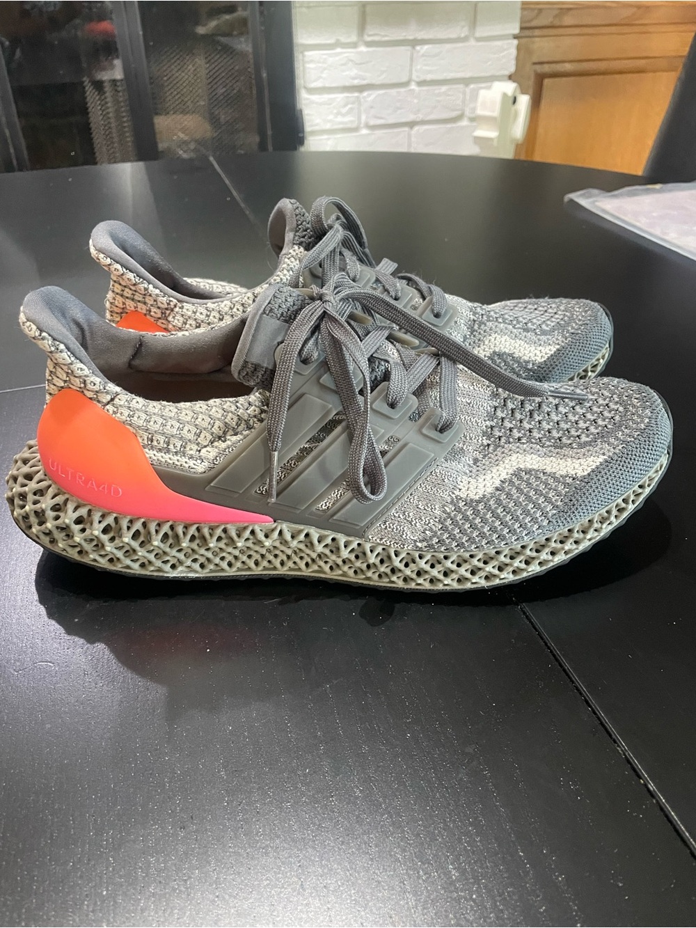 adidas Ultraboost 4D 5.0 running shoe mens Grey Sneaker Coral model G58161 sz 8